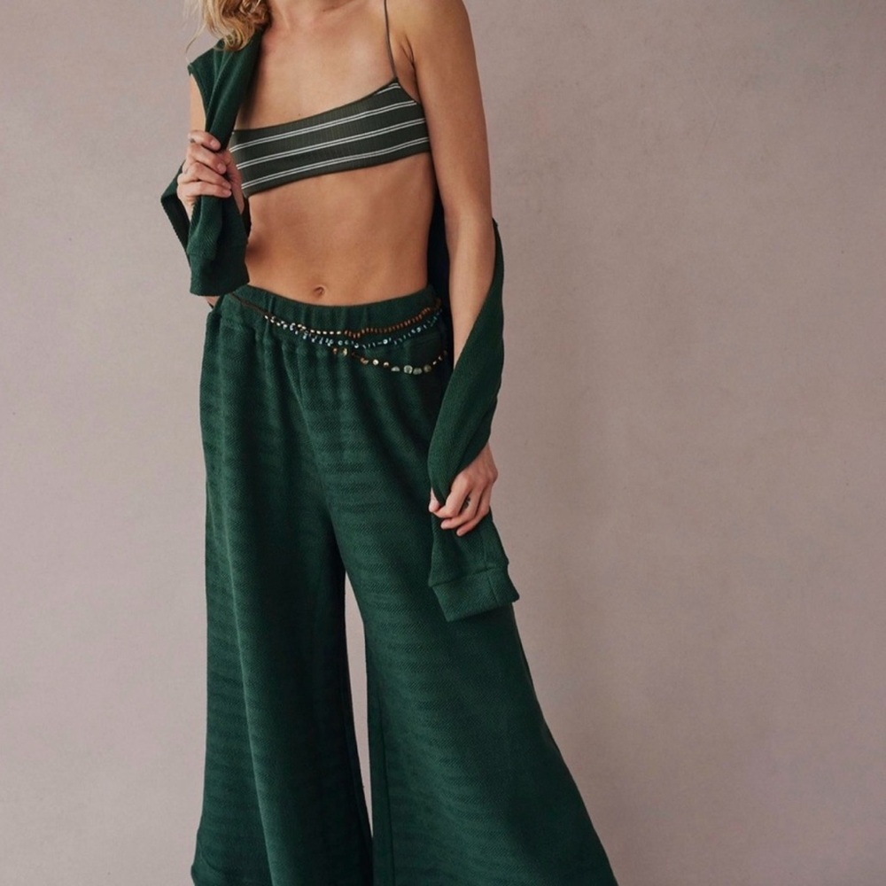 Free People Beach Trina Knit Pants in Sycamore
